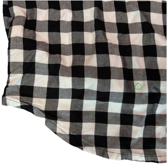 Madewell Buffalo Check Plaid Wrap Front Shirt Size Small Black White - Picture 6 of 13